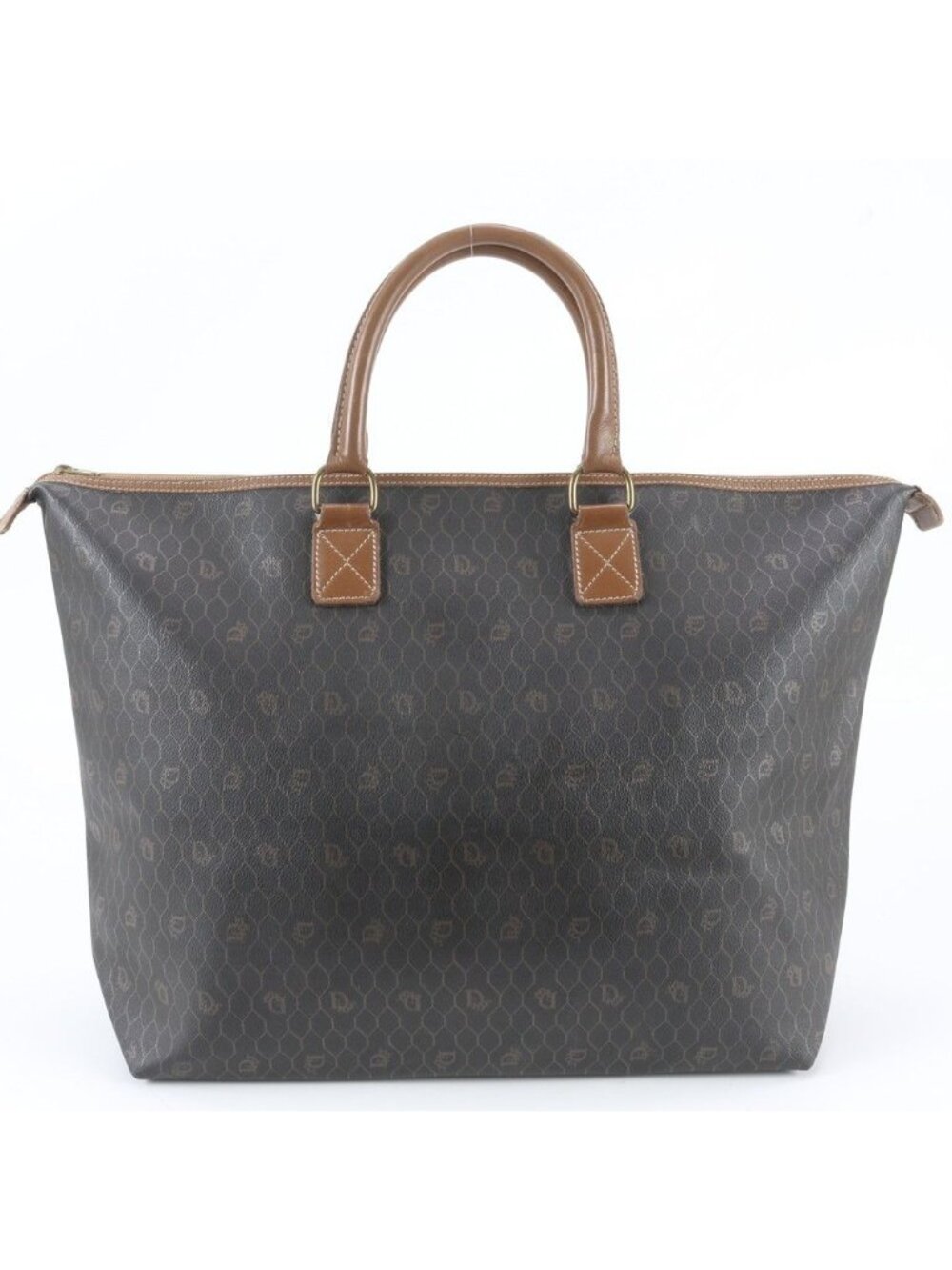 Dior Honeycomb Leather Boston Bag Tote Travel Business